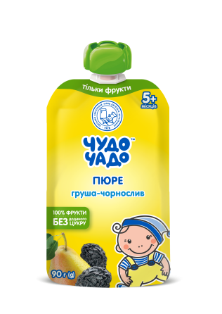 Корисні та смачні фруктові пюре для діток від 4 місяців, в зручній м'якій упаковці Odesa