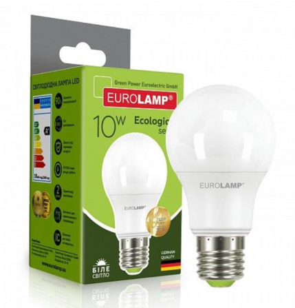 EUROLAMP LED Лампа ЕКО серія "P" А60 10W E27 4000K LED-A60-10274(P) Київ - зображення 1