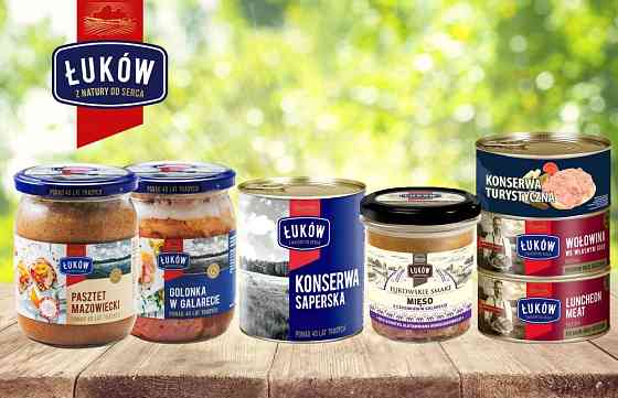 Canned meat and meat in glass jars Lukow