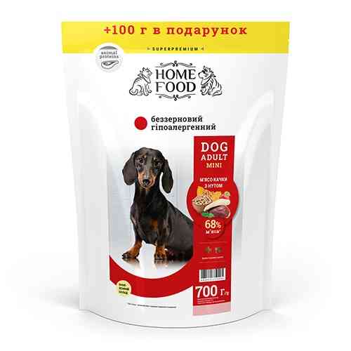 Сухий корм для дорослих собак «М'ясо качки з нутом» DOG ADULT MINI Беззерновий гіпоалергенний 700 г Kyiv