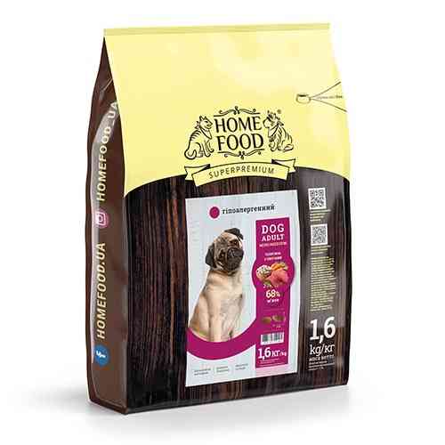 Сухий корм для дорослих собак «Телятина з овочами» DOG ADULT MINI/MEDIUM Гіпоалергенний 1.6 кг Kyiv