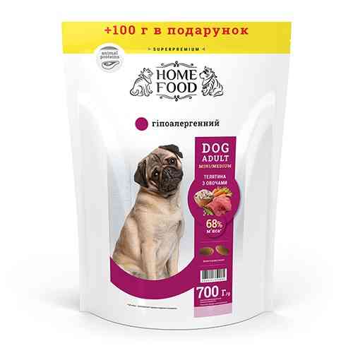 Сухий корм для дорослих собак «Телятина з овочами» DOG ADULT MINI/MEDIUM Гіпоалергенний 700 г Kyiv