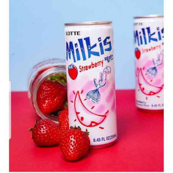 Напій газований Milkis Полуниця 250 мл (ящик 30 шт.) Південна Корея Kyiv