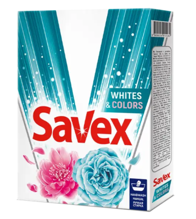 Пральний порошок ручне прання SAVEX Whites & Colors 400г Odesa